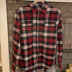 Jachs Plaid Heavyweight Button Front Casual  Shirt